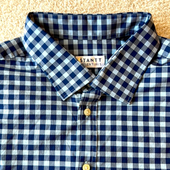Stantt Mens Performance Blue Gingham - Picture 2 of 4